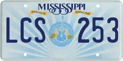 MS license plate LCS253