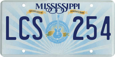 MS license plate LCS254