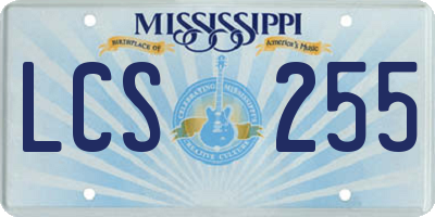 MS license plate LCS255