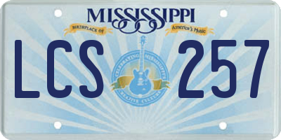 MS license plate LCS257