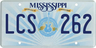 MS license plate LCS262
