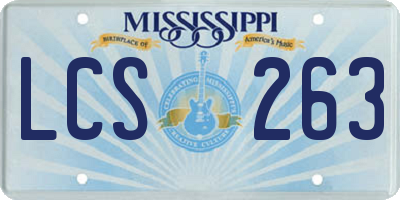 MS license plate LCS263