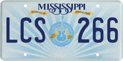 MS license plate LCS266
