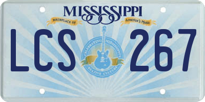 MS license plate LCS267