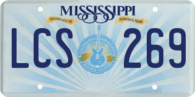 MS license plate LCS269