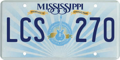 MS license plate LCS270