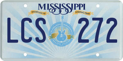 MS license plate LCS272