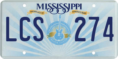 MS license plate LCS274
