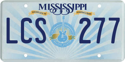 MS license plate LCS277