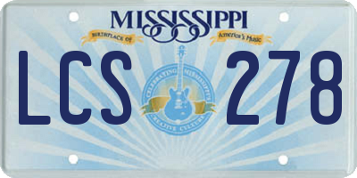 MS license plate LCS278