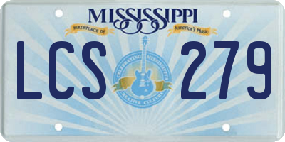 MS license plate LCS279