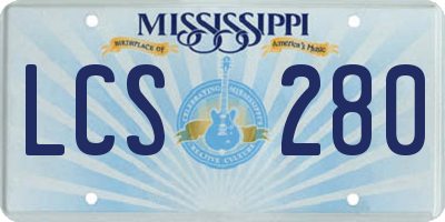 MS license plate LCS280