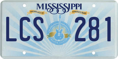 MS license plate LCS281