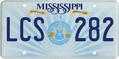 MS license plate LCS282