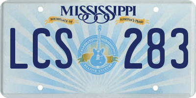 MS license plate LCS283