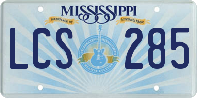 MS license plate LCS285