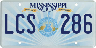MS license plate LCS286