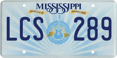 MS license plate LCS289