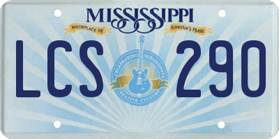 MS license plate LCS290
