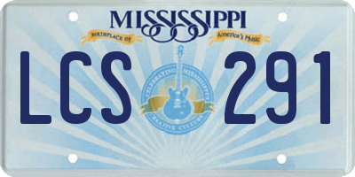 MS license plate LCS291