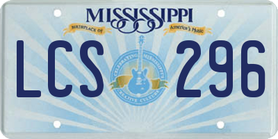 MS license plate LCS296