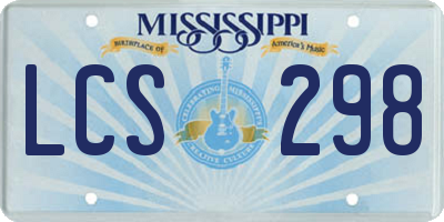 MS license plate LCS298