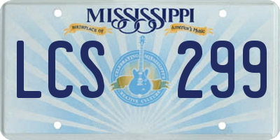 MS license plate LCS299