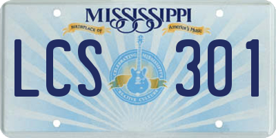 MS license plate LCS301