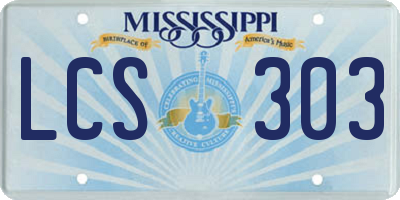 MS license plate LCS303