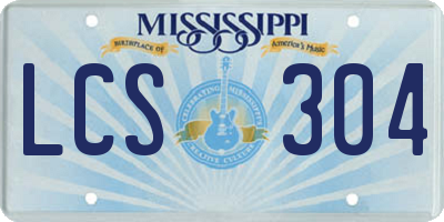 MS license plate LCS304