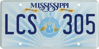MS license plate LCS305