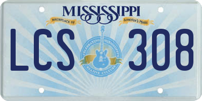 MS license plate LCS308