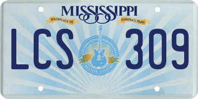 MS license plate LCS309