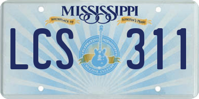 MS license plate LCS311