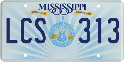 MS license plate LCS313