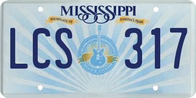 MS license plate LCS317