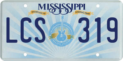 MS license plate LCS319