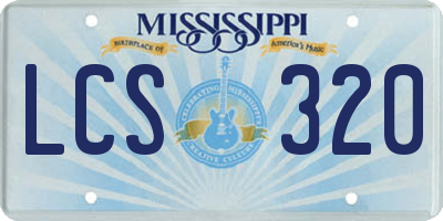 MS license plate LCS320
