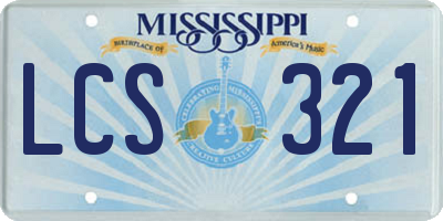 MS license plate LCS321