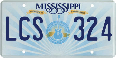 MS license plate LCS324