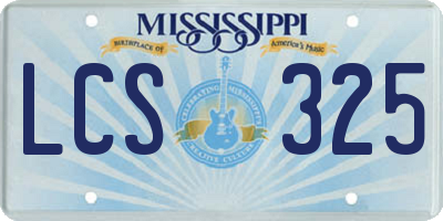 MS license plate LCS325