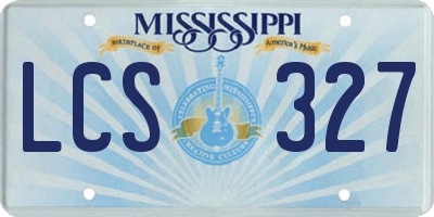 MS license plate LCS327