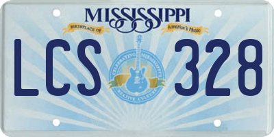 MS license plate LCS328