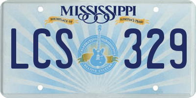 MS license plate LCS329