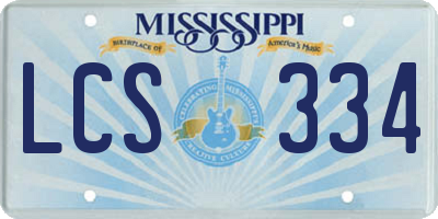 MS license plate LCS334