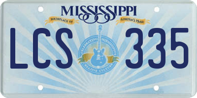 MS license plate LCS335