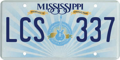 MS license plate LCS337