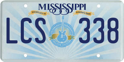 MS license plate LCS338