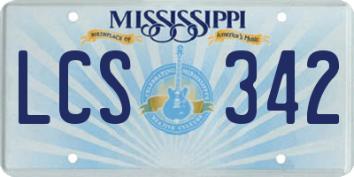 MS license plate LCS342