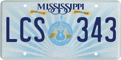 MS license plate LCS343